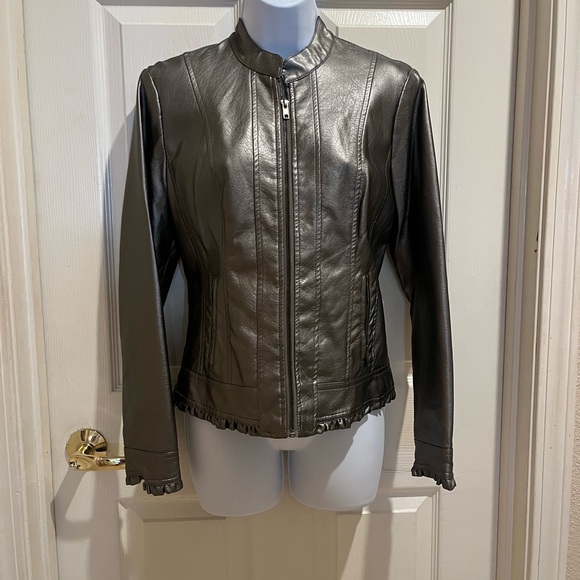 Baccini man-made metallic leather jacket - Picture 1 of 15